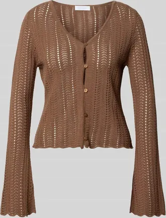 Rich & Royal Cardigan mit V-Ausschnitt und Knopfleiste in Hellbraun, Gr&ouml;&szlig;e XL