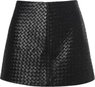 Manokhi Womens Skirt Lambskin Black