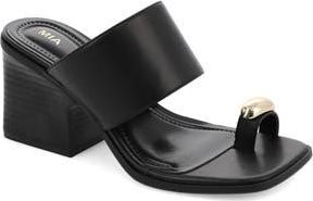 Mia Fawn Toe Loop Sandal in Black at Nordstrom Rack, Size 8.5