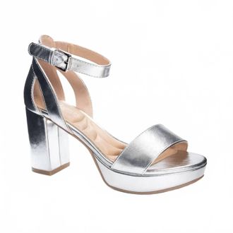 Chinese Laundry Womens Go On Heel In Silver