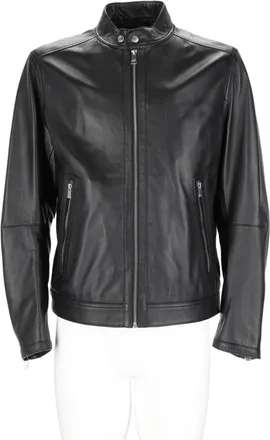 BOSS Smooth Lamb Leather Black Sports Jacket