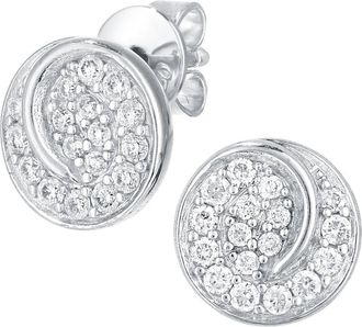 Jewelco London 18ct White Gold Round 0.3ct Diamond Circle Stud Earrings - PE0AXL5607W18