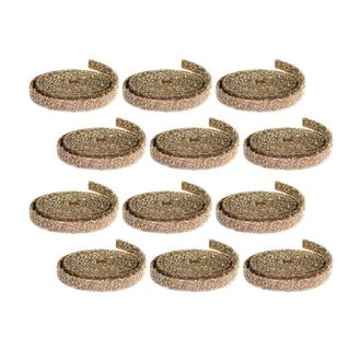 Melrose International Gold Glitter Rope Ribbon (Set of 12 Rolls) - Gold