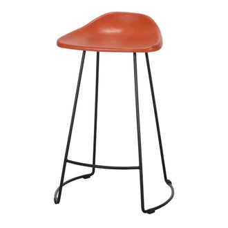 MisterWils Taburete de cocina metal y piel sussex - black - 74x48x40