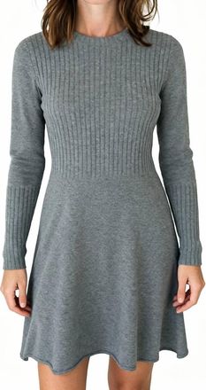Aqua A-Line Cashmere Dress In Grey