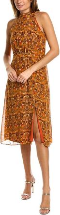Julia Jordan Ruffle Neck Floral Midi Dress
