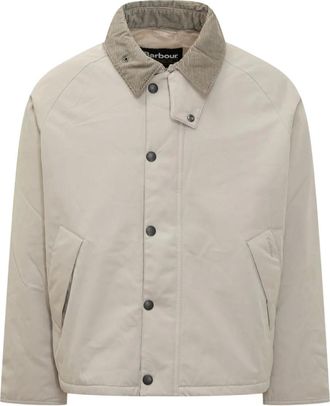 Barbour padded corduroy-collar jacket - Neutrals