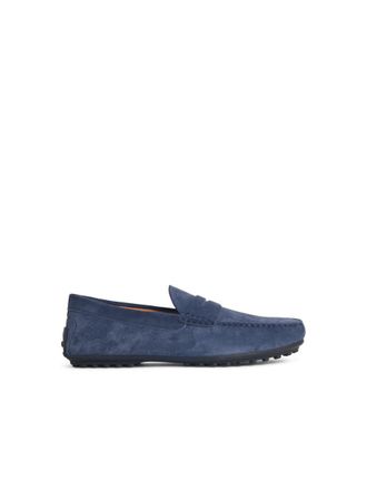 Tod's Blue Suede Loafers