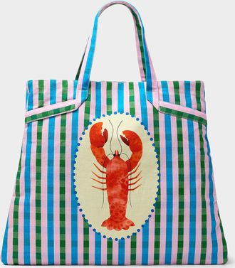 Simons Womens Colourful striped Tote Bag