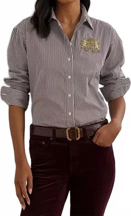 Ralph Lauren Relaxed-Fit Striped Broadcloth Shirt In White