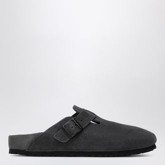 Birkenstock Sabot Boston in pelle scamosciata antracite