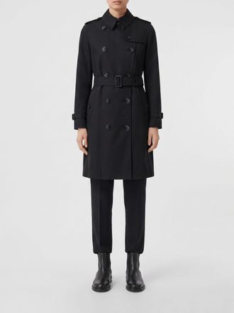 Burberry Trench doppiopetto in cotone con cintura e mostrine sulle spalle
