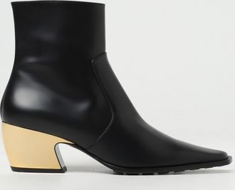 Bottega Veneta Womens Leather Ankle Boots Gold Heel - Black - Size EU 38