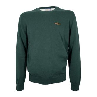 Aeronautica Jersey de algod&oacute;n de cuello redondo - Knitwear - Hombre - Verde - 3XL