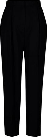 Balmain High-Waisted Grain de Poudre Broek - Dames - Broeken - Zwart - 3XS - Wol - Broeken