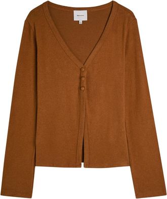 Reformation Millie V-neck Fine-knit top - Brown - XL (UK16 / XL)