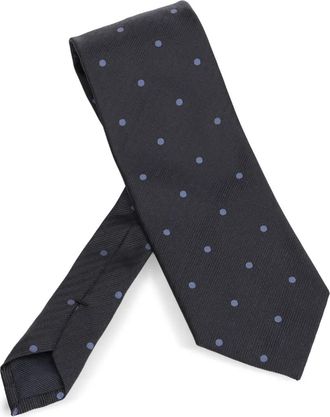 Tom Ford Cravatta a pois navy - Blu