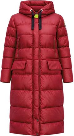 Parajumpers Lange jas met capuchon en trekkoord - Dames - Dons jassen - Rood - S - Jassen