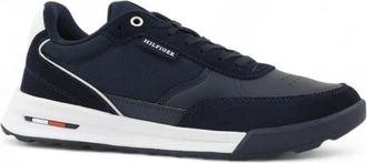 Tommy Hilfiger Leren Klassieke Sneakers - Heren - Sneakers - Blauw - 42 EU - Leer - Schoenen