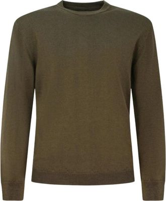 Woolrich Truien & Vesten, Heren, Groen, M, Wol, Garment Dyed Knitted Crewneck