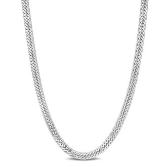 Amour Double Curb Link Chain Necklace In Sterling Silver, 18 In
