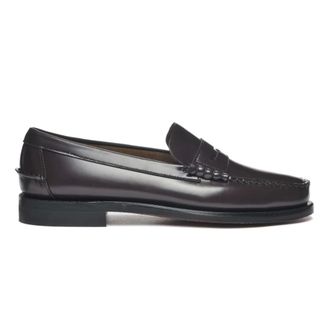 Sebago Schoenen, Heren, Bruin, 42 EU, Leer, Bruine Lederen Mocassins met Rubberen Hakken