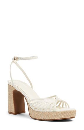 Open Edit Emily Ankle Strap Platform Sandal in Ivory Egret at Nordstrom, Size 8.5