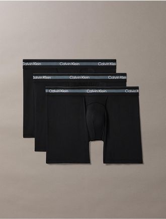 Calvin Klein Mens Icon Active Mesh 3-Pack Boxer Brief - Black - XL
