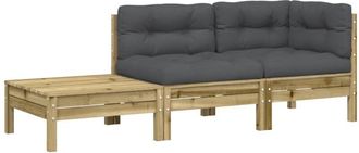 vidaXL Sof&aacute; De Jard&iacute;n Con Cojines Reposapi&eacute;s Madera De Pino Impregnada Vidaxl