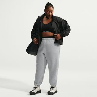 Nike Womens Studio Fleece Medium Weight Oversized High-Rise Cuffed Pants in Grey | IW4767-063
