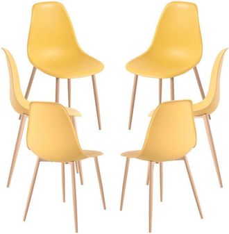 Regalos Miguel Packs Sillas Comedor - Pack 6 Sillas Mykle - Amarillo