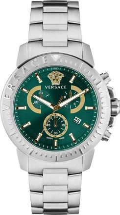 Versace NEW Chrono Chronograaf Horloge - Heren - Horloges - Grijs - ONE Size - Accessoires