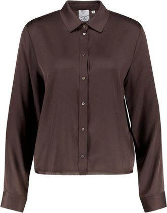Emily van den Bergh Shirt Blouse - Dames - Overhemden - Bruin - M - Overhemden
