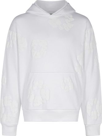 Denim Tears Cotton Wreath-print hoodie - men - Cotton - M - White