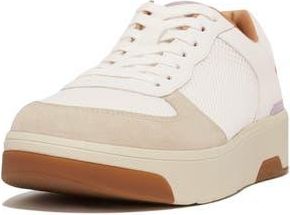 FitFlop Rally Evo Leather Sneaker in White/Wild Lilac/Rosy Coral at Nordstrom Rack, Size 8.5