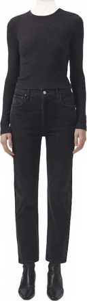 A Gold E Riley Long Straight Jeans In Panoramic Black