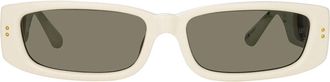Linda Farrow TALITA LFL1419 C3 Womens Sunglasses White Size 59