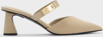 Charles & Keith Lando Faux Suede Heeled Mules