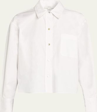 Vince Cropped Long-Sleeve Shirt