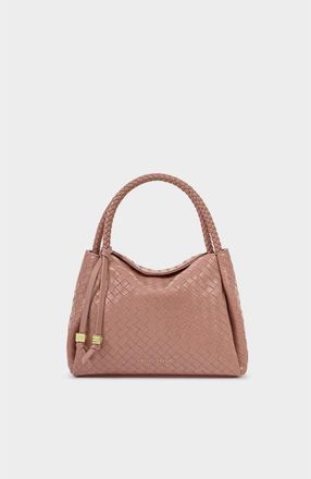Katie Loxton Nova Woven Texture Top Handle Bag in Pink Clay at Nordstrom