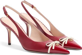 Valentino Garavani Bepointy Pointed Toe Slingback Pump in Red/Ivory at Nordstrom, Size 10.5Us