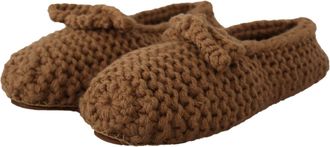 Dolce & Gabbana Womens Wool Knit Ballerina Brown