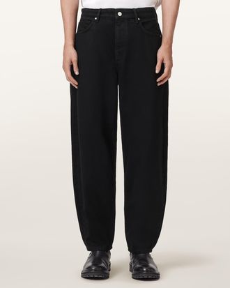 AllSaints Cotton Curve Barrel Leg Denim Jeans, Size: 28