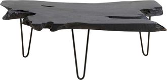 Kare Design Mesa de centro madera teca negra 100x40cm