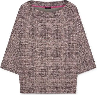Fiorella Rubino Sweatshirt met wijde hals - Dames - Ronde hals truien - Roze - XL - Polyester - Truien & Vesten
