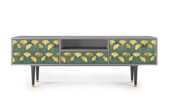 StoryZ Mueble de TV verde y amarillo 2 cajones y 1 puerta L 170 cm