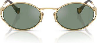 Miu Miu Sunglasses Mu52 Y 5 Ak04 M Gold/Green Mirrored Gray Women