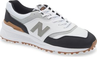 New Balance 997 Waterproof Golf Shoe in White /Black at Nordstrom, Size 10.5