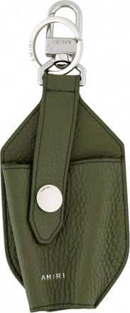 Amiri Pebbled Hand Sanitizer Holder In Military Green