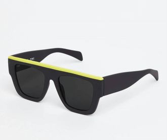 TIWI Womens Soleil Rectangular Sunglasses In Black